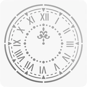12"x12" Clear Plastic Stencil - Clock Face (SR191)***** - Picture 1 of 2