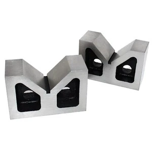 HFS(R 4 x 2-1/4 x 2-5/8 Inch Cast Iron V Block Set- Machined Square and Parallel - Picture 1 of 6