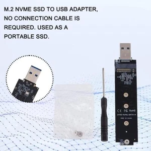 NVMe to USB Adapter, M.2 SSD to USB 3.1 Type A Cards Fast Based NEW Hard W9Z2 - Photo 1/13