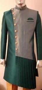Men's Kurta Sherwani 2 pcs Indo-Western Suit Weddings-Groomsmen - Picture 1 of 6