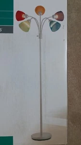 NIB: Nice 5-Lite 68"-High FLOOR LAMP w/ Multi-Color Resin Shades - Picture 1 of 7