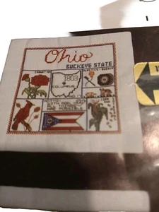 Vtg 1986 Janlynn Cross Stitch Kit America the Beautiful Ohio State 10x10 - Picture 1 of 4
