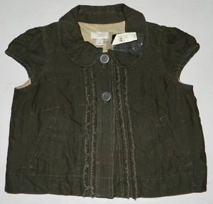 MISSES ANN TAYLOR LOFT NWT NEW OLIVE GRN VEST JACKET SZ XS CAP SLEEVE WOMEN'S  - Picture 1 of 5