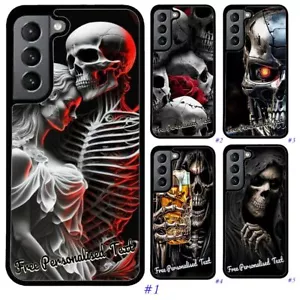Personalised Text Phone Case for Samsung A Series - Skull Design - A14/A57/A20.. - Picture 1 of 11