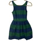 Abercrombie & Fitch Dress Size 2 (XS) Navy Blue Green Striped