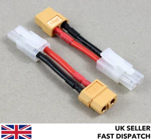 XT60 female to Tamiya male connector lead adaptor/wire/cable 30mm RC LiPo - Picture 1 of 4