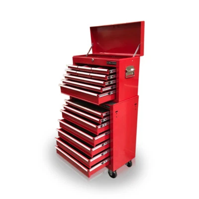426 TOOL BOX ROLLER CABINET STEEL CHEST 16 DRAWERS GLOSS RED - US PRO TOOLS