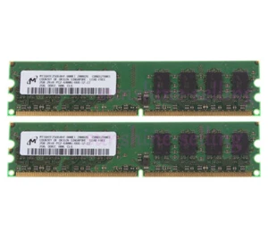 Micron 4 GB DDR2 RAM 2X 2 GB PC2-6400 800MHz DIMM Desktop Memory Low density CL6 - Picture 1 of 6