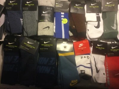 Nike Crew No Show Ankle Socks New Tags Black White Green Tan Red Gray Soccer - Image 1 of 4
