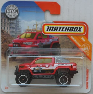 Matchbox Snow Thrasher rot/schwarz Jimeka County Rescue Neu/OVP Pickup 4x4 MBX - Picture 1 of 5