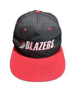 Vintage Portland Trail Blazers schwarze Baseballmütze Kappe NBA Logo Druckknopflasche Herren Einheitsgröße - Bild 1 von 6