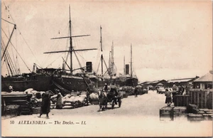 Egypt Alexandria The Docks Alexandrie Vintage Postcard B180 - Picture 1 of 2