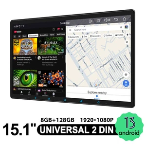 15.1 inch Touchscreen Car GPS Navigation Universal Android 13 Multimedia Player - Picture 1 of 16