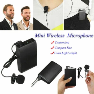Portable Mic Transmitter Set Mini Wireless Cordless Clip-on Lapel Tie Microphone - Bild 1 von 6