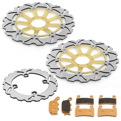 For Honda Front Rear Brake Rotors Pads CBR600F CBR 600 F 4 SuperSport 1999-2000 - Изображение 1 из 4