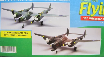 DUMAS AERONAVE ESCALA RP P-38 F/M KIT RELÂMPAGO 324 CORTE A LASER MODELO VOADOR 30" WS - Imagem 1 de 4