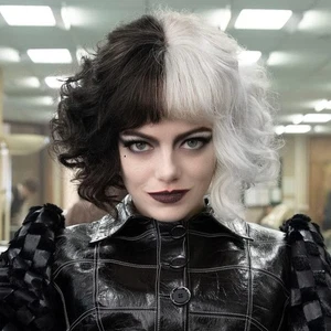 Crudelia Parrucca Dalmazioni Vestito Fantasia Parrucca Donna Halloween Costume Carino Deville - Foto 1 di 8