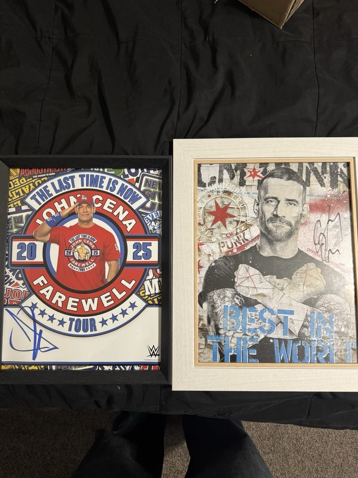 Foto autografiada por John Cena y CM Punk de la WWE 11x14 + marcos La última vez es ahora Foto 1 de 4