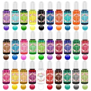 30-Color Epoxy Resin Pigment Set – Transparent Liquid UV Resin Dye Colorant. - Picture 1 of 50