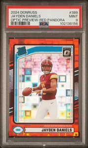2024 Panini Donruss Optic Preview - Red Pandora Jayden Daniels 9 PSA #389 - Bild 1 von 2