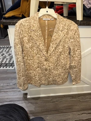 Isaac Mizrahi Mujer Blazer Chaqueta Floral Beige y Crema Talla Grande Foto 1 de 4