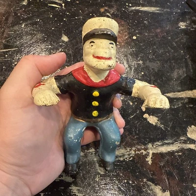 Popeye The Sailor Man 复古铸铁房地产销售发现超罕见无标记 — 第 1/4 张图片