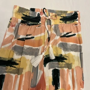 New Look Women's Wide Leg Palazzo Pants Flowy Beach Hippie Big Slit. Size Small - Picture 1 of 7