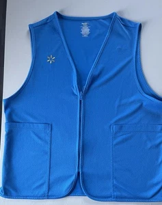 Walmart Proud Associate Employee Uniform Vest Mens Large Blue Embroidered Logo - Picture 1 of 3
