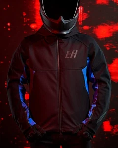 Sudadera con capucha Softshell negra/azul Raptor Motorbike Riding para hombre con armaduras CE nivel 2 - Imagen 1 de 10