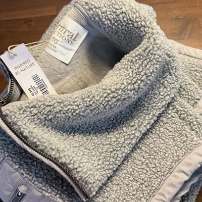 Natural Reflections Gray Sherpa Vest Womens XL Full Zip Sleeveless Padded - Image 1 of 4