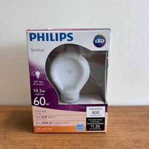PHILIPS 60W LED BULB, REPLACES 10.5W, SLIM STYLE. NEW WITH FAST SHIPPING!! - Picture 1 of 5