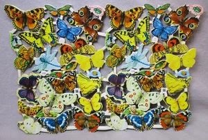 22 hojas completas restos de papel troquelado alemán mariposas, insectos, etc. Victoriano - Imagen 1 de 6