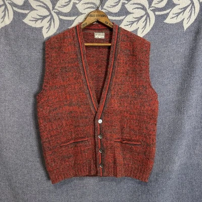 Suéter Chaleco Botón L EE. UU. De Colección Años 50 McGregor Ropa Deportiva Lana de Cordero Cuello en V  Foto 1 de 4