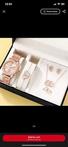 6PCS Set Rose Gold Luxury Watch Women Ring Necklace - Picture 1 of 1