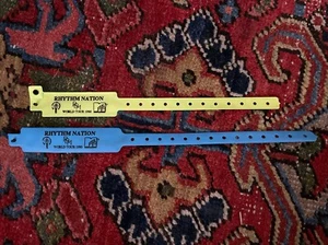 Vintage 2 Janet Jackson 1990 Rhythm Nation Concert Tour Wristband Passes Unused - Picture 1 of 5