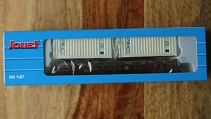 Jouef HJ6175 SNCF período IV-V vagón de plataforma y 2 contenedores calibre HO NUEVO - Imagen 1 de 2