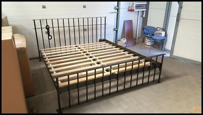 Doppel metall Gefängnis Bett 180x200 mit niedrigem Fussteil, + Lattenrost, Loft! - Bild 1 von 3