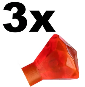 NEW LEGO - Rocks - Jewel 1x1 24 Facet Transparent Orange Neon x3 - 7071 Garnet - Picture 1 of 1