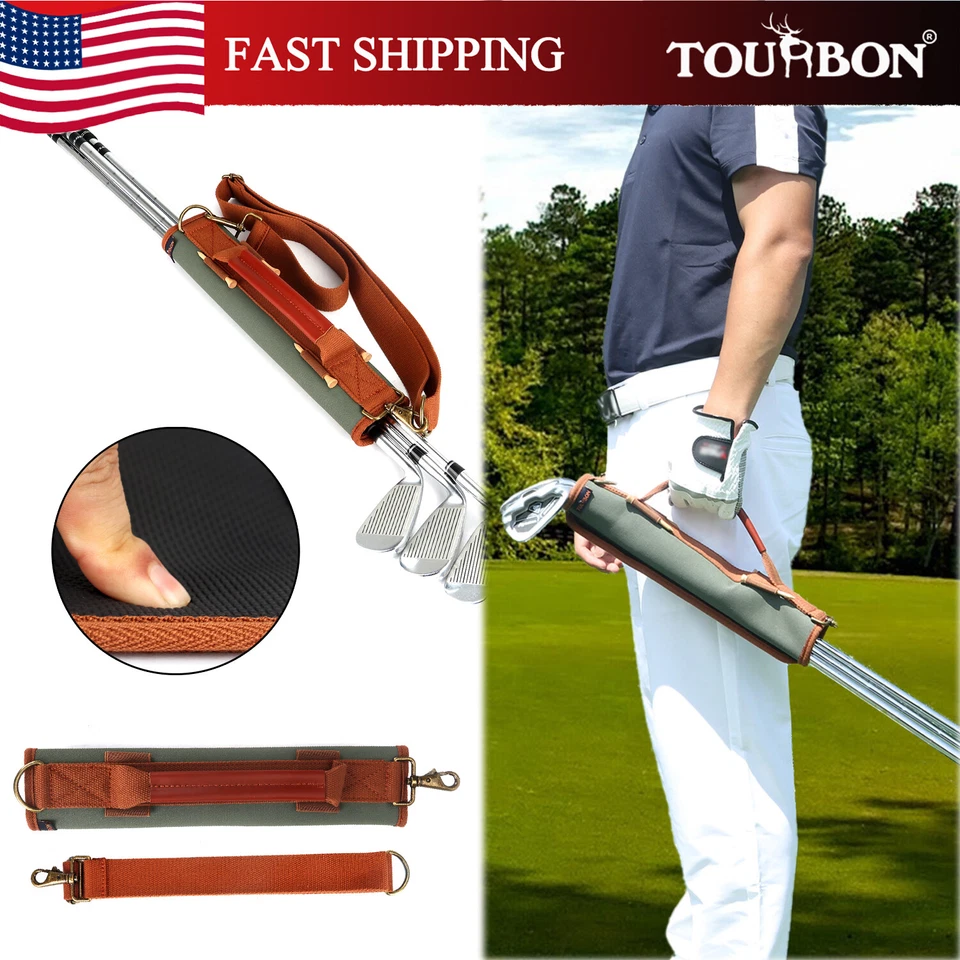 Tourbon Canvas Golf Clubs Carrier Mat Outdoor Driving Range Non-slip Lightweight