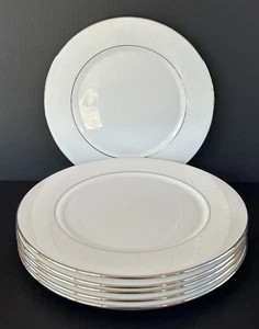 Lenox Hannah Platinum Dinner Plates 10 3/4" Set of 6 Fine Bone China - Picture 1 of 7