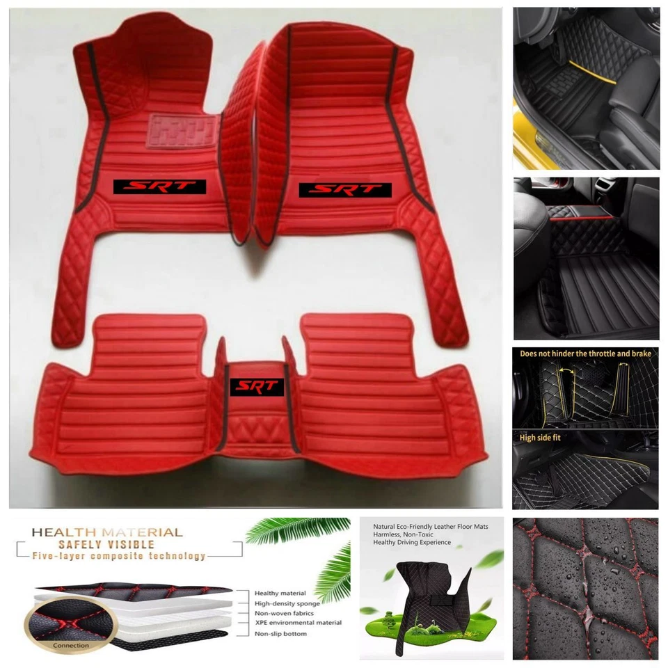 Fit For Dodge Car Floor Mats Cargo Liner Rug Pad PU Leather Waterproof Custom Foto 1 de 4