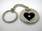 Porte-clés de collection : XOXO Heart Clear Jewel Center Ton Argent