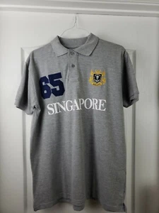 SINGAPORE 65 Lion City Herren Poloshirt grau Kurzarm XL Schutzengel Neu mit Etikett - Bild 1 von 11