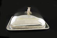 Vintage Buccellati Italy 925 Sterling Silver Pineapple Handle Domed Butter Dish