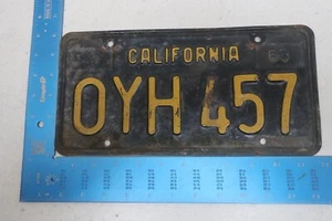 California License Plate Tag 1963 63 CA OYH457 - Picture 1 of 2