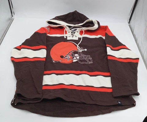 New NFL Cleveland Browns old time jersey style mid weight cotton hoodie XXL  AV Cover