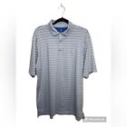 Fairway&Greene Blue Striped Short Sleeve Golf Polo Shirt. Saucon Valley. Xl