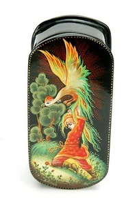 Vintage Russian Small Lacquer Box "Boy & Firebird". Fedoskino By Artist Sugrobov - Picture 1 of 4