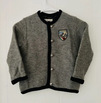 NEW Luis Trenker RARE Wool Cardigan Sweater Ski Dolomiti Youth Kids 4-5 AUSTRIA - Image 1 of 4