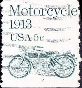 US - 1983 - 5 Cents Gray Green Motorcycle Coil # 1899 Plate Number 2 Single F-VF - Picture 1 of 1